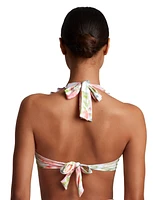 Lauren Ralph Women's Ruffled Floral-Print Bikini Top