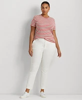 Lauren Ralph Plus Stretch Cotton Cropped Pants