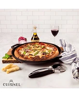 Cuisinel Cast Iron Pizza Pan/Round Griddle - 13.5"-Inch Flat Skillet