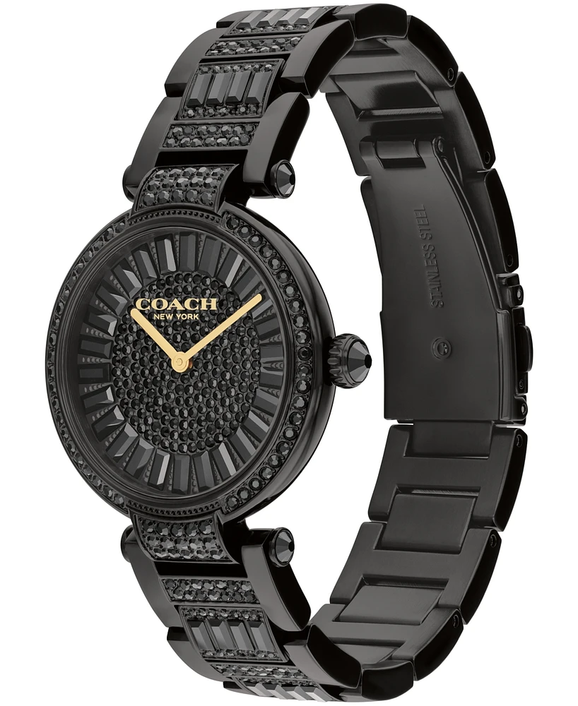 Coach Women's Cary Black Stainless Steel Crystal Watch 34mm