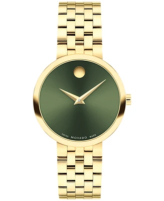 Movado Women Museum Classic Swiss Quartz Gold Pvd 29.5mm Watch