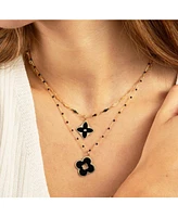 The Lovery Onyx Clover Cut Out Charm 14K Gold