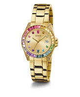 Guess Women's Date Gold-Tone Stainless Steel Watch, 34mm