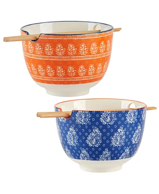 Certified International Carnival Multi Set of 2 Ramen Bowls, 2 Asst