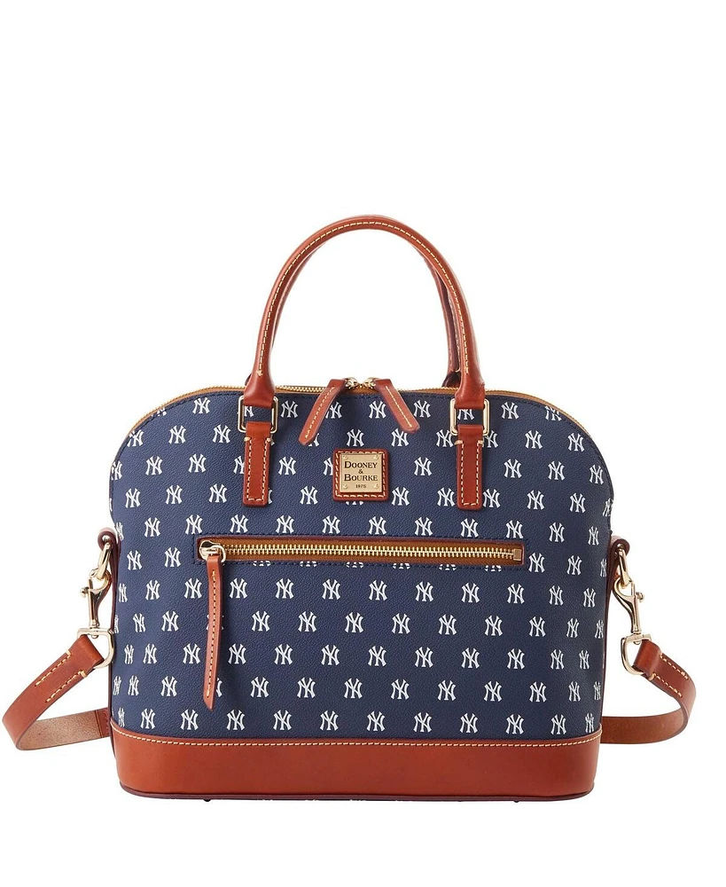 Women's Dooney & Bourke New York Yankees Signature Domed Zip Satchel Purse