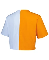 Women's Hype And Vice Tennessee Orange, White Volunteers Color Block Brandy Cropped T-shirt