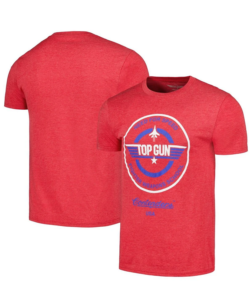 Men's Contenders Clothing Heather Red Top Gun Crest T-shirt