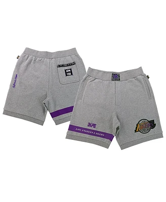 Men's and Women's Nba x Two Hype Heather Gray Los Angeles Lakers Culture Hoops Premium Classic Fleece Shorts