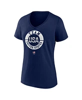 Women's Fanatics Navy Team Usa V-Neck T-shirt