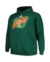 Men's Mitchell & Ness Green Seattle SuperSonics Hardwood Classics Big and Tall Pullover Hoodie