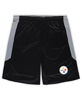 Men's Fanatics Black Pittsburgh Steelers Big and Tall Team Logo Shorts