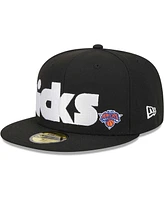 Men's New Era Black New York Knicks Checkerboard Uv 59FIFTY Fitted Hat