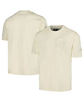 Men's Pro Standard Cream Milwaukee Brewers Neutral Cj Dropped Shoulders T-shirt