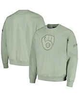 Men's Pro Standard Green Milwaukee Brewers Neutral Drop Shoulder Pullover Sweatshirt