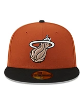 Men's New Era Rust, Black Miami Heat Two-Tone 59FIFTY Fitted Hat
