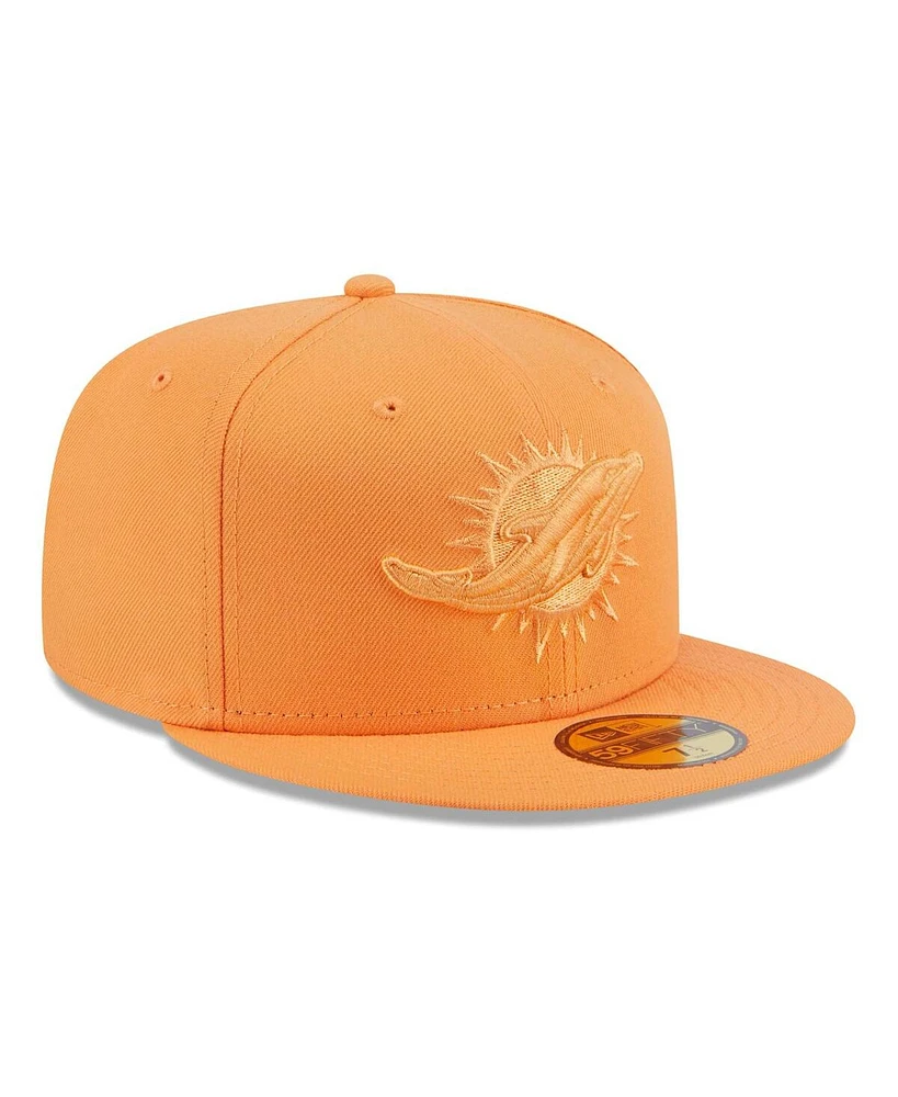 Men's New Era Orange Miami Dolphins Color Pack 59FIFTY Fitted Hat