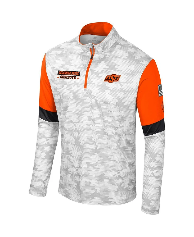 Men's Colosseum Camo Oklahoma State Cowboys Oht Military-Inspired Appreciation Tomahawk Quarter-Zip Windshirt