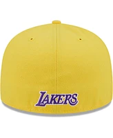 Men's New Era Purple, Gold Los Angeles Lakers Gameday Wordmark 59FIFTY Fitted Hat