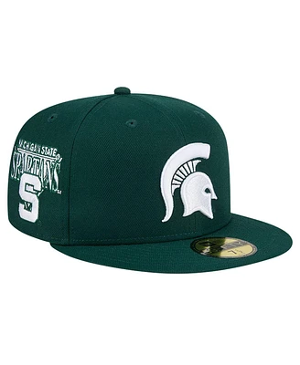 Men's New Era Green Michigan State Spartans Throwback 59FIFTY Fitted Hat