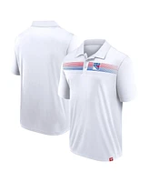 Men's Fanatics White New York Rangers Victory For Us Interlock Polo Shirt