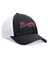 Men's Nike Navy Atlanta Braves Evergreen Wordmark Trucker Adjustable Hat