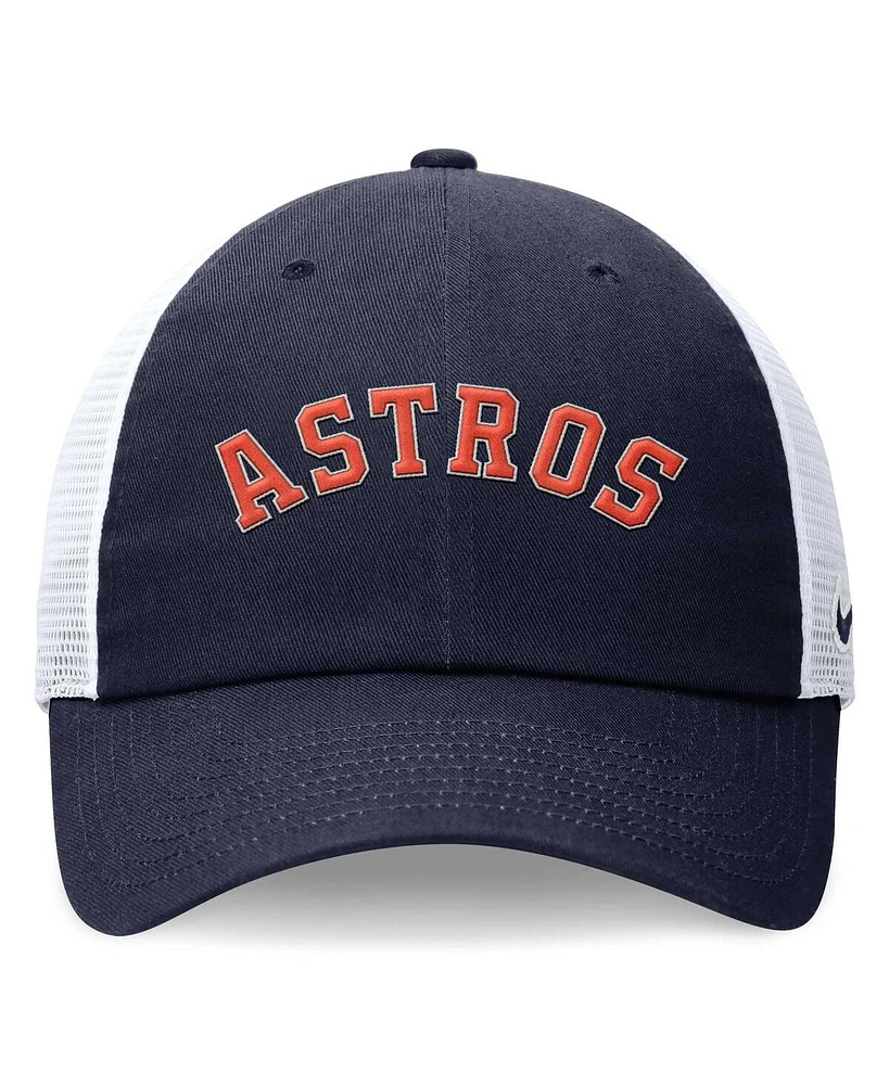 Men's Nike Navy Houston Astros Evergreen Wordmark Trucker Adjustable Hat