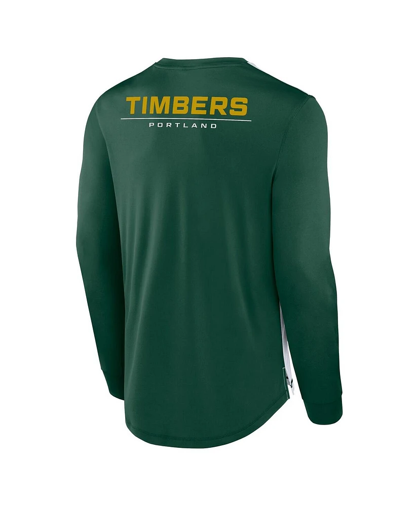 Men's Fanatics Green Portland Timbers Mid Goal Long Sleeve T-shirt