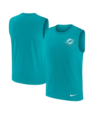 Men's Nike Aqua Miami Dolphins Muscle Tank Top