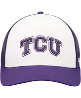 Men's '47 Brand White, Purple Tcu Horned Frogs Freshman Trucker Adjustable Hat