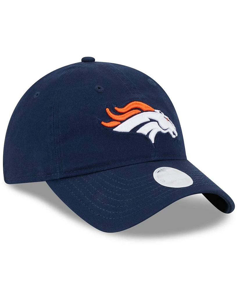Women's New Era Navy Denver Broncos Main Core Classic 2.0 9TWENTY Adjustable Hat
