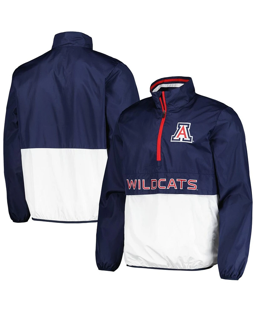 Men's G-iii Sports by Carl Banks Navy Arizona Wildcats Cornerman Half-Zip Top