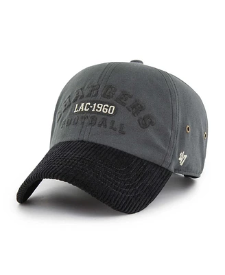 Men's '47 Brand Charcoal Los Angeles Chargers Ridgeway Clean Up Adjustable Hat