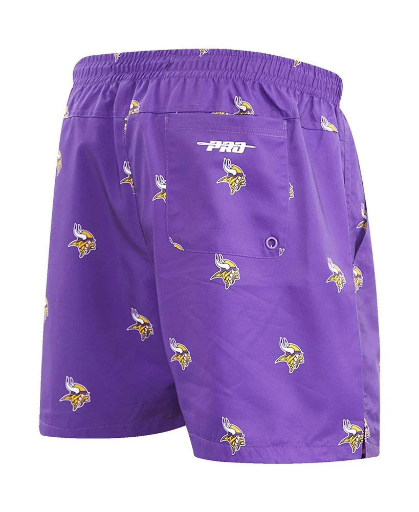 Men's Pro Standard Purple Minnesota Vikings Allover Print Mini Logo Shorts