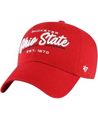 Women's '47 Brand Scarlet Ohio State Buckeyes Sidney Clean Up Adjustable Hat