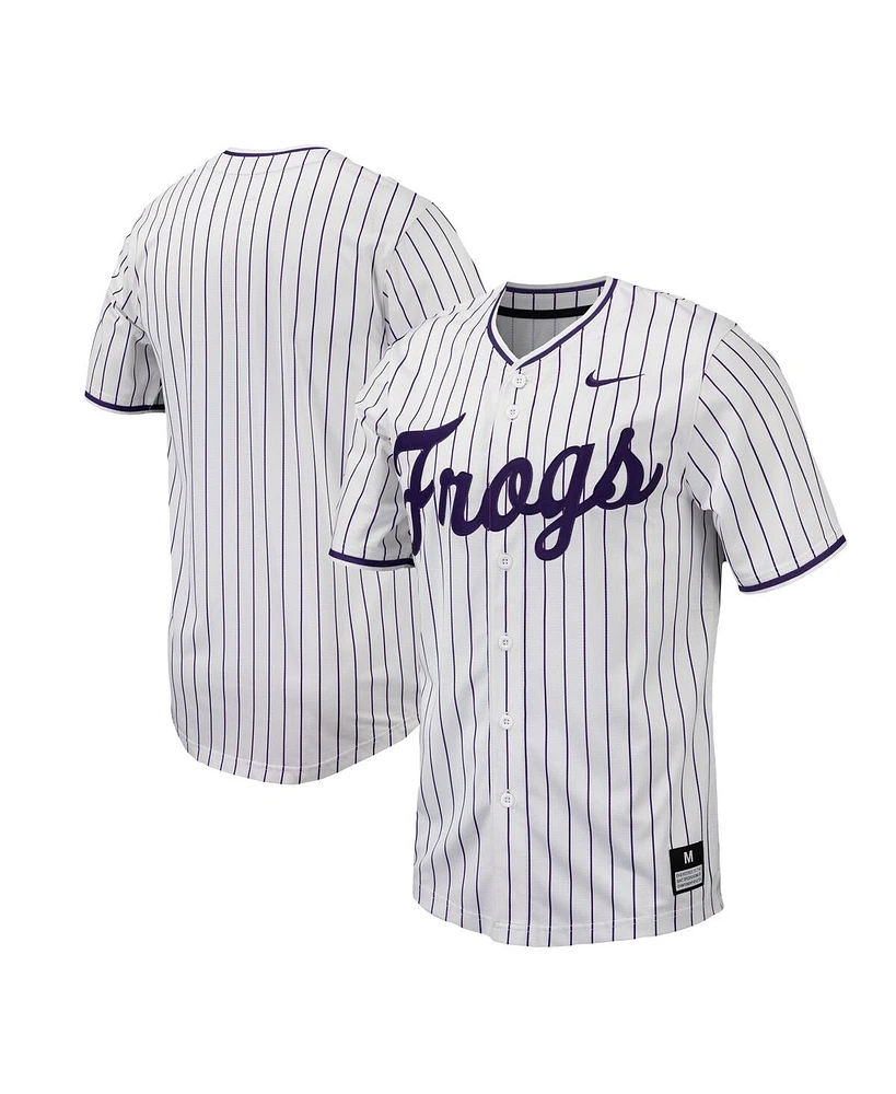 Nike Men's Tcu Horned Frogs Pinstripe Replica Baseball Jersey