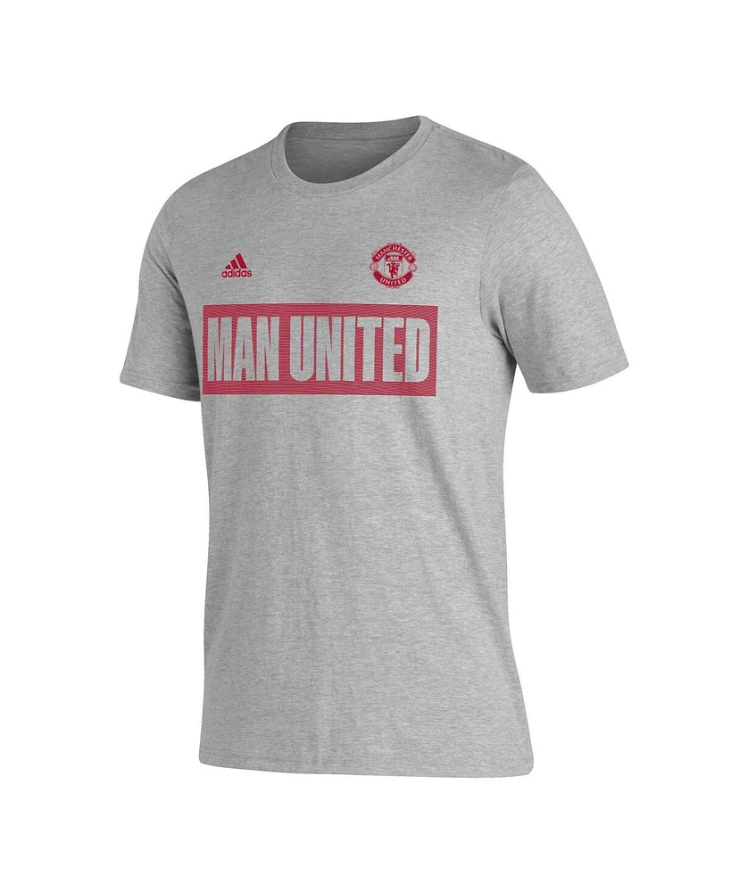 Men's adidas Gray Manchester United Block T-shirt