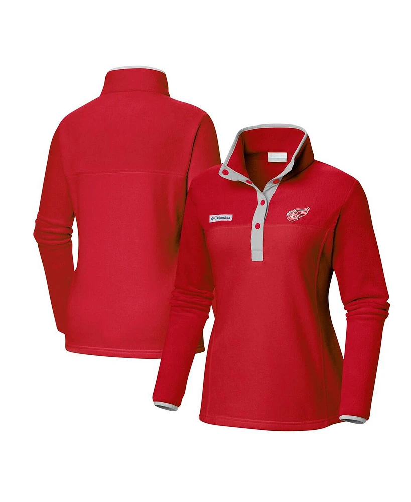 Women's Columbia Red Detroit Wings Benton Springs Half-Snap Jacket