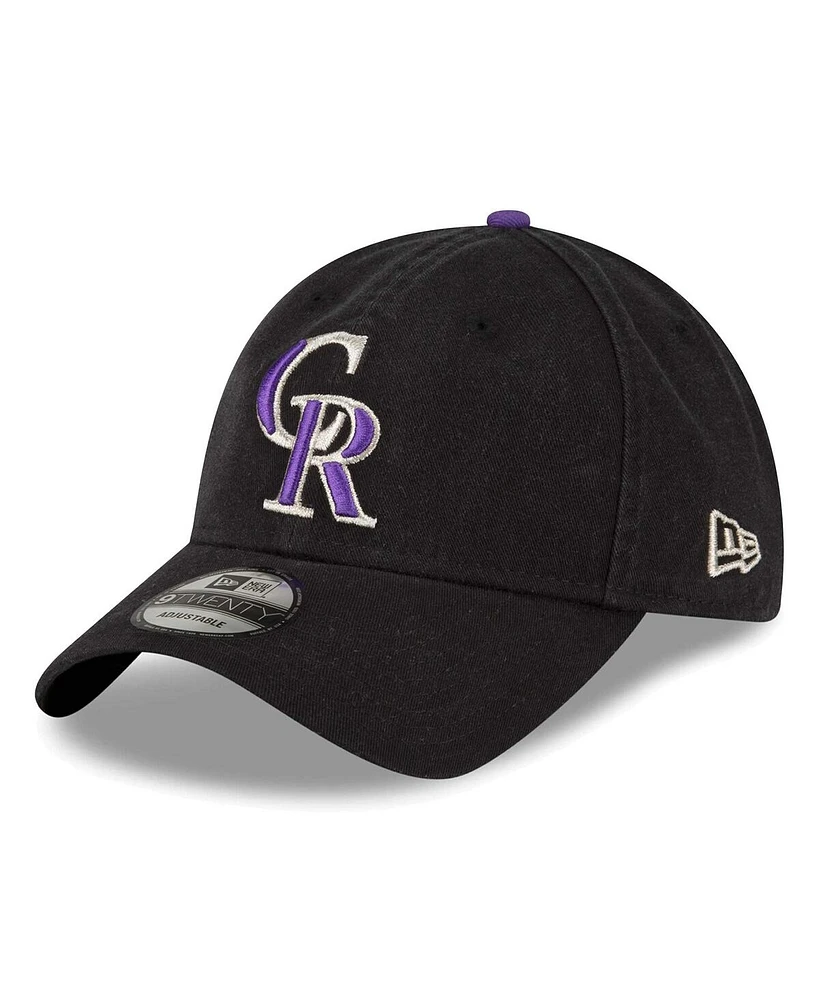 Men's New Era Black Colorado Rockies Replica Core Classic 9TWENTY Adjustable Hat