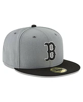 Men's New Era Gray, Black Boston Red Sox Two-Tone 59FIFTY Fitted Hat