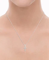 Diamond Cross 18" Pendant Necklace (1/10 ct. t.w.) 14k Gold