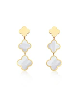 The Lovery Mother of Pearl Graduating Clover Dangle Earrings
