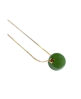 seree Billiard — Green bead jade stone necklace