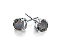 Hollywood Sensation Half Carat Round Cut Topaz Stud Earrings for Women