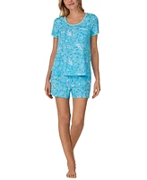 Cuddl Duds Women's 2-Pc. Printed Shortie Boxer Pajamas Set