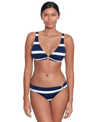 Lauren Ralph Lauren Womens Striped O Ring Bikini Top Striped O Ring Hipster Bikini Bottoms