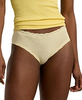 Lauren Ralph Women's Cotton & Lace Jersey Hipster Brief Underwear 4L0077