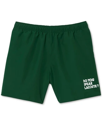 Lacoste Men's Quick-Dry Printed 6" Swim Trunks