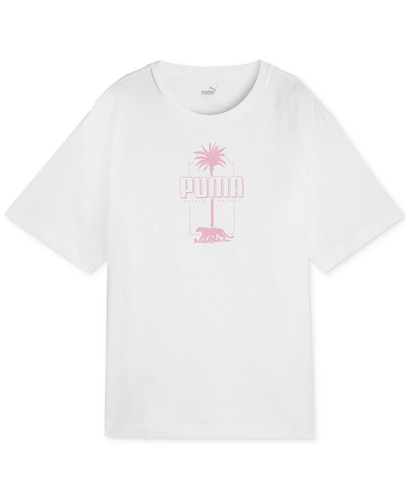 Puma Women's Essentials Palm Resort Graphic T-Shirt