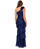 Xscape Women's Tiered Chiffon One-Shoulder Dress