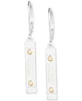 Lauren Ralph Lauren Sterling Silver & 18k Gold-Plated Vermeil Pave Logo Drop Earrings